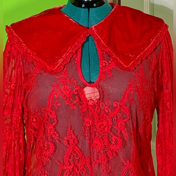 Killstar Bite Tonight Long Sleeve Top Scarlet NWOT - Picture 3 of 9